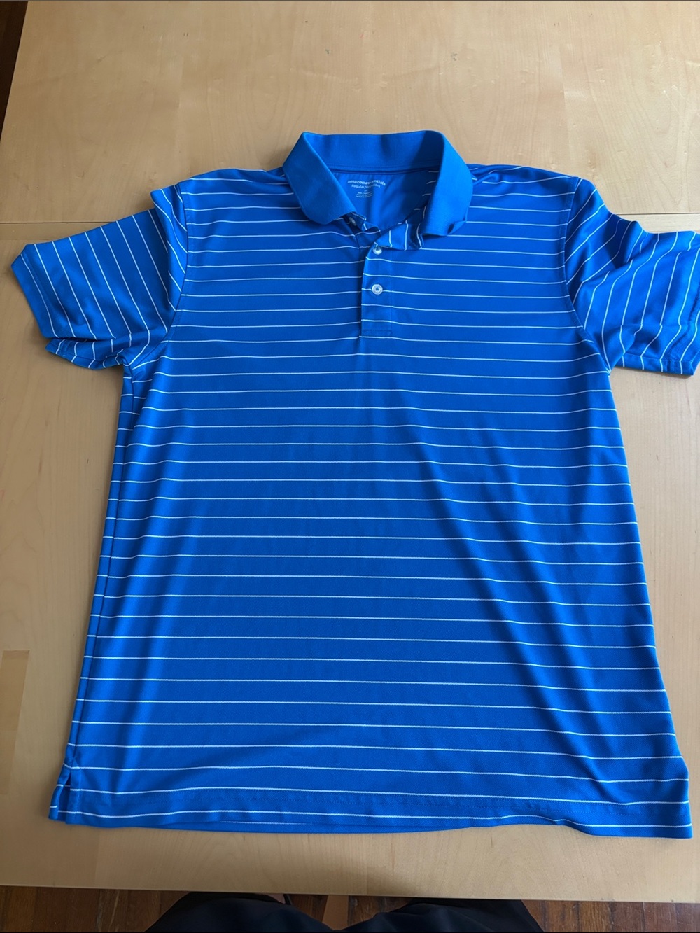 Amazon Essentials Blue Striped Polo